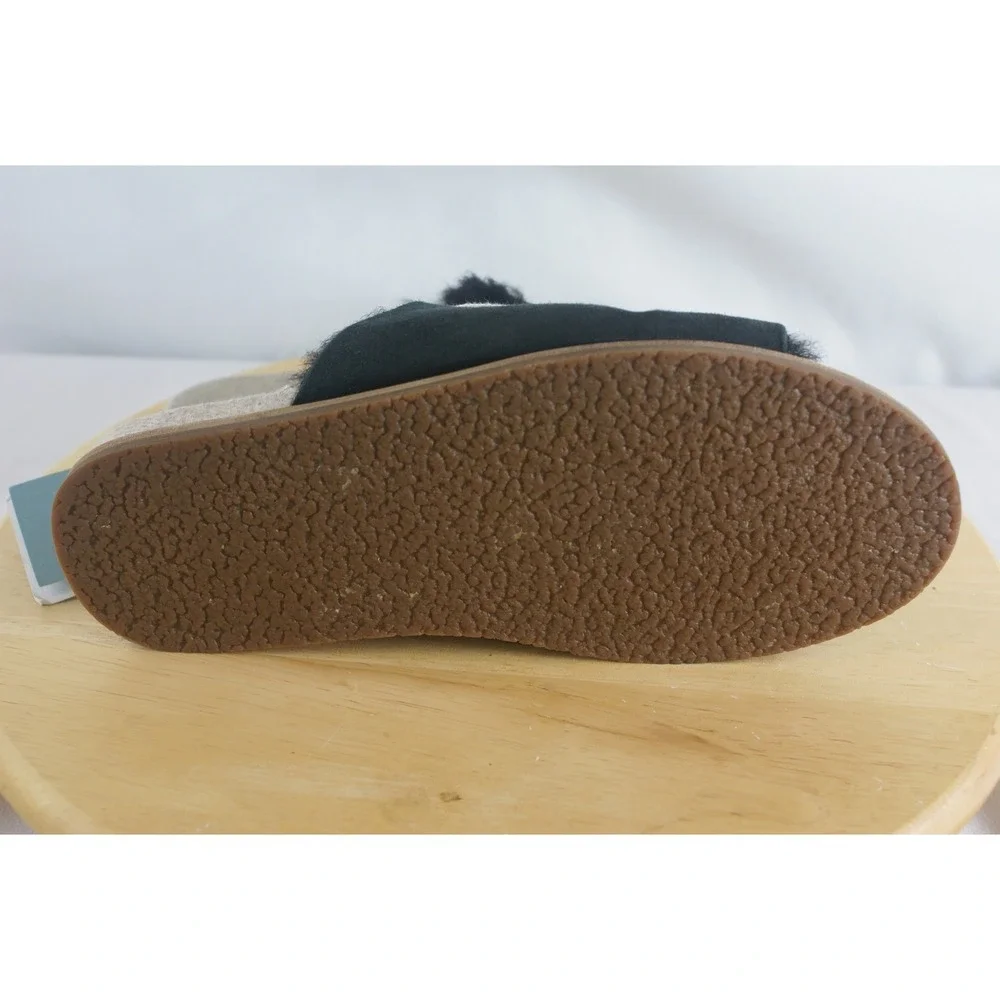 Revitalign Spruce Sher Slip Black Suede Faux Fur Orthotic Sandals Size 8B - Picture 3 of 8